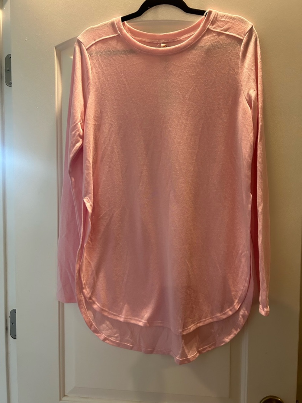 Mono B Pale Pink Long Sleeve Crewneck Top